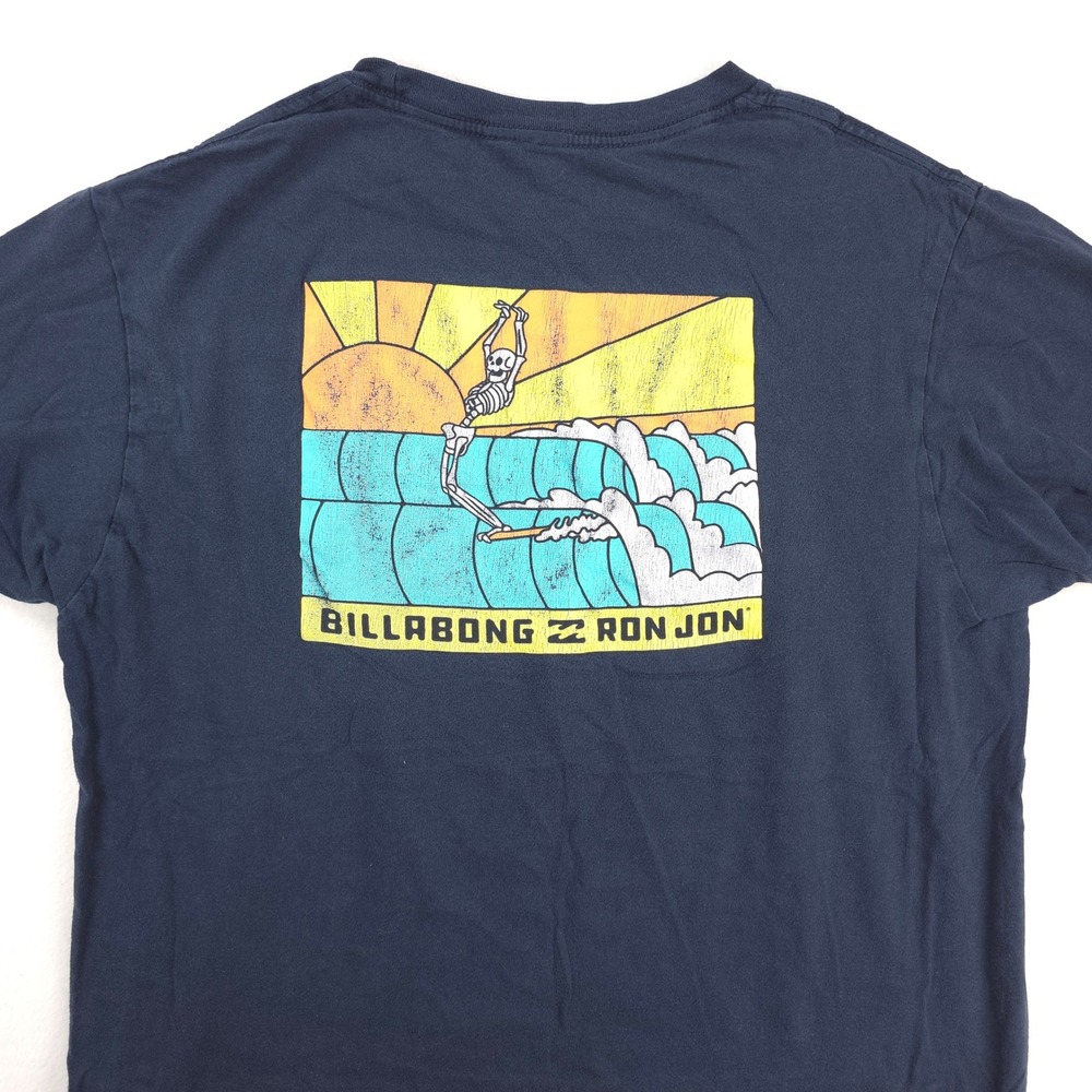 Billabong T Shirt Mens Medium Blue Ron Jon Surf Shop Skeleton Graphic Tee